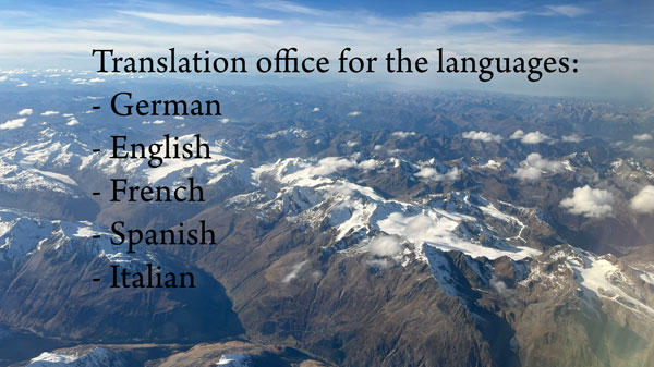 Translator-Translations for German, English, French, Spanish, Italian